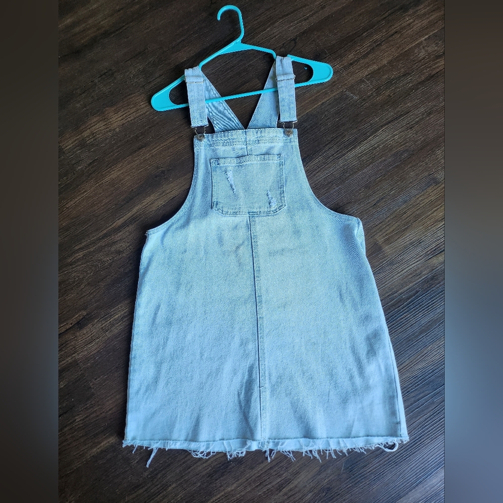 Denim overalls dress